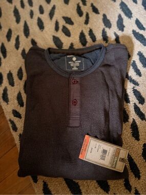 Ruff Hewn Men's Dark Brown Waffle Henley Shirt